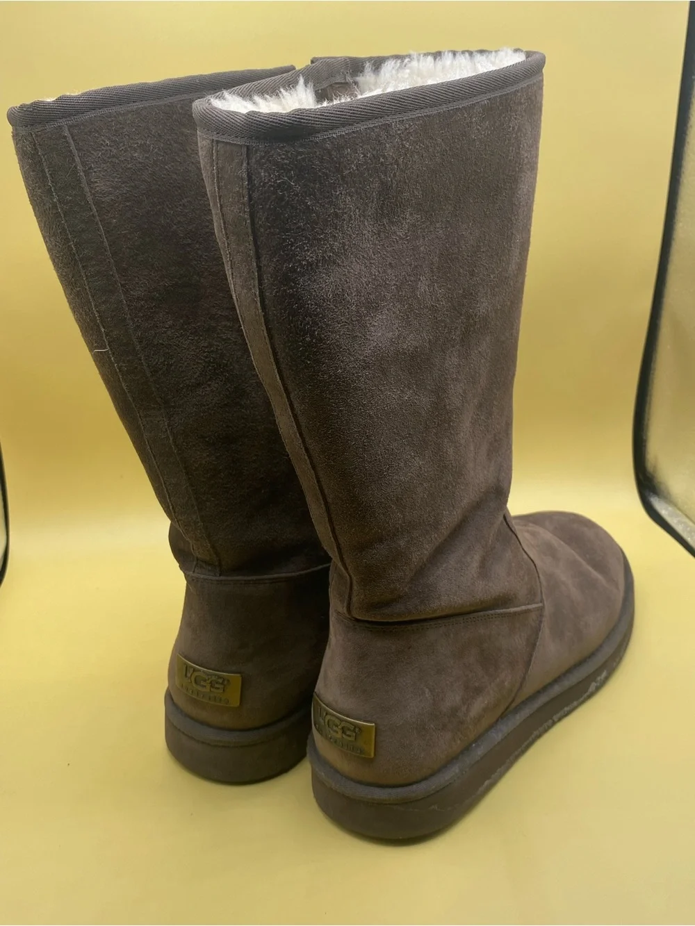 UGG Tall Suede Winter Boots in Dark Brown